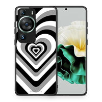 Thumbnail for Θήκη Huawei P60 Black Hearts από τη Smartfits με σχέδιο στο πίσω μέρος και μαύρο περίβλημα | Huawei P60 Black Hearts Case with Colorful Back and Black Bezels