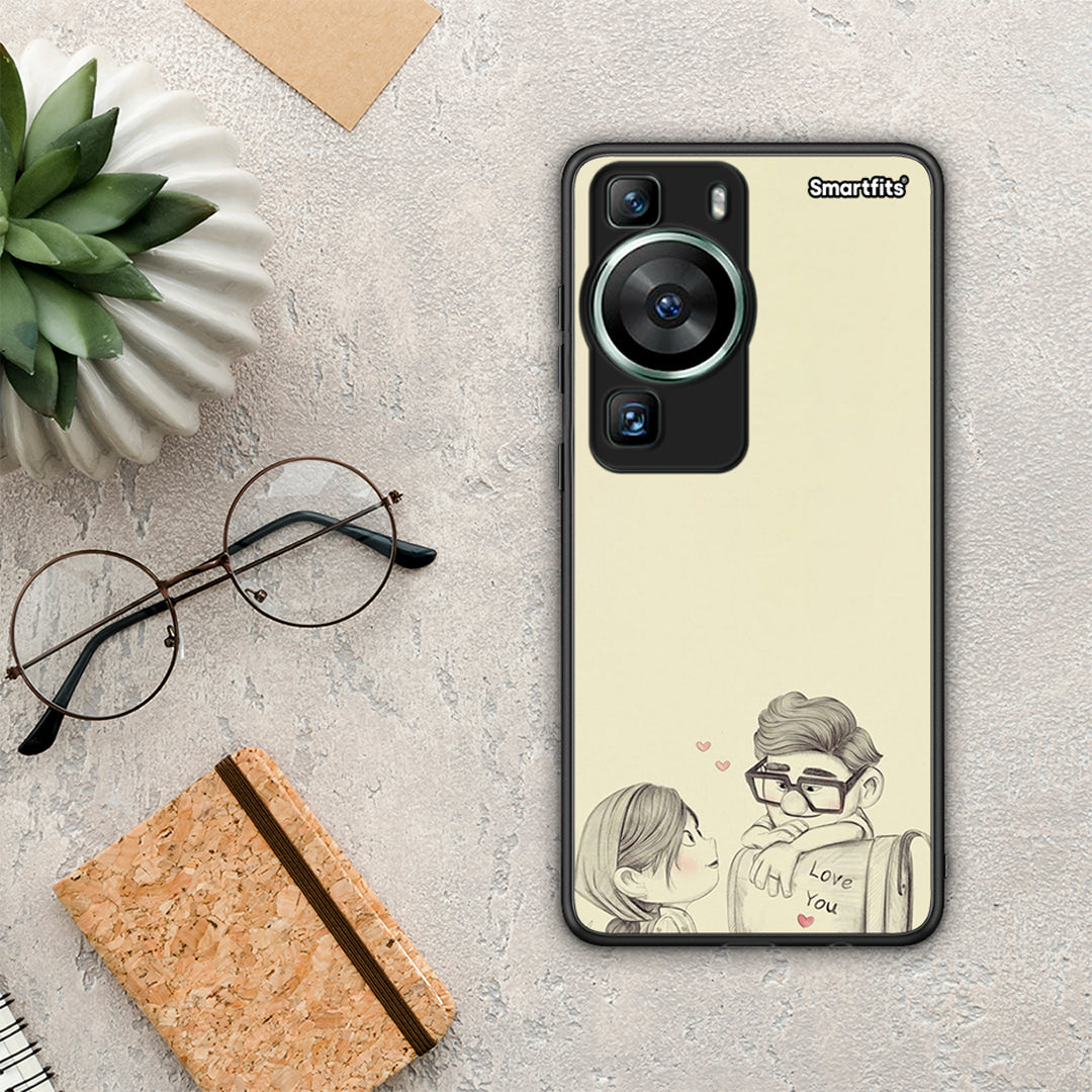 Θήκη Huawei P60 Carl And Ellie από τη Smartfits με σχέδιο στο πίσω μέρος και μαύρο περίβλημα | Huawei P60 Carl And Ellie Case with Colorful Back and Black Bezels