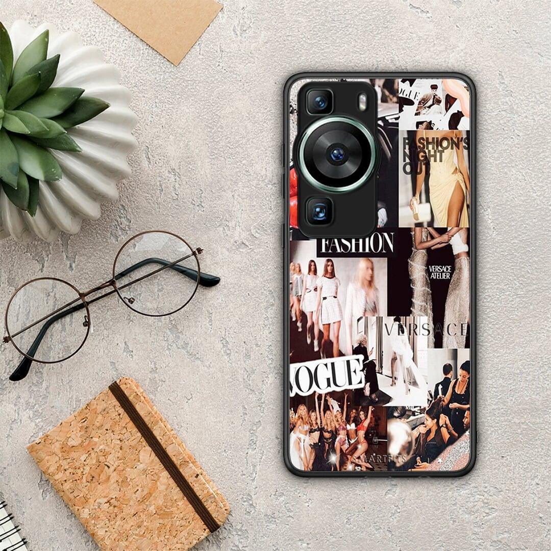 Θήκη Huawei P60 Collage Fashion από τη Smartfits με σχέδιο στο πίσω μέρος και μαύρο περίβλημα | Huawei P60 Collage Fashion Case with Colorful Back and Black Bezels