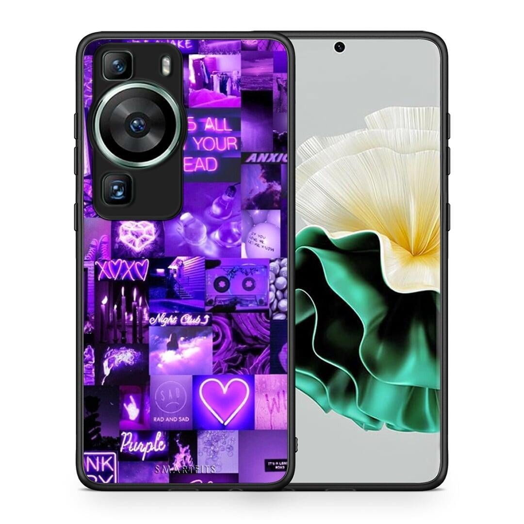 Θήκη Huawei P60 Collage Stay Wild από τη Smartfits με σχέδιο στο πίσω μέρος και μαύρο περίβλημα | Huawei P60 Collage Stay Wild Case with Colorful Back and Black Bezels