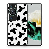 Thumbnail for Θήκη Huawei P60 Cow Print από τη Smartfits με σχέδιο στο πίσω μέρος και μαύρο περίβλημα | Huawei P60 Cow Print Case with Colorful Back and Black Bezels