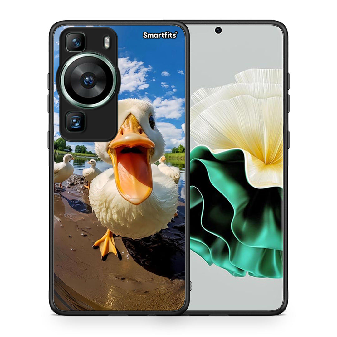 Θήκη Huawei P60 Duck Face από τη Smartfits με σχέδιο στο πίσω μέρος και μαύρο περίβλημα | Huawei P60 Duck Face Case with Colorful Back and Black Bezels