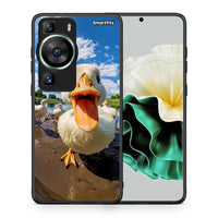 Thumbnail for Θήκη Huawei P60 Duck Face από τη Smartfits με σχέδιο στο πίσω μέρος και μαύρο περίβλημα | Huawei P60 Duck Face Case with Colorful Back and Black Bezels