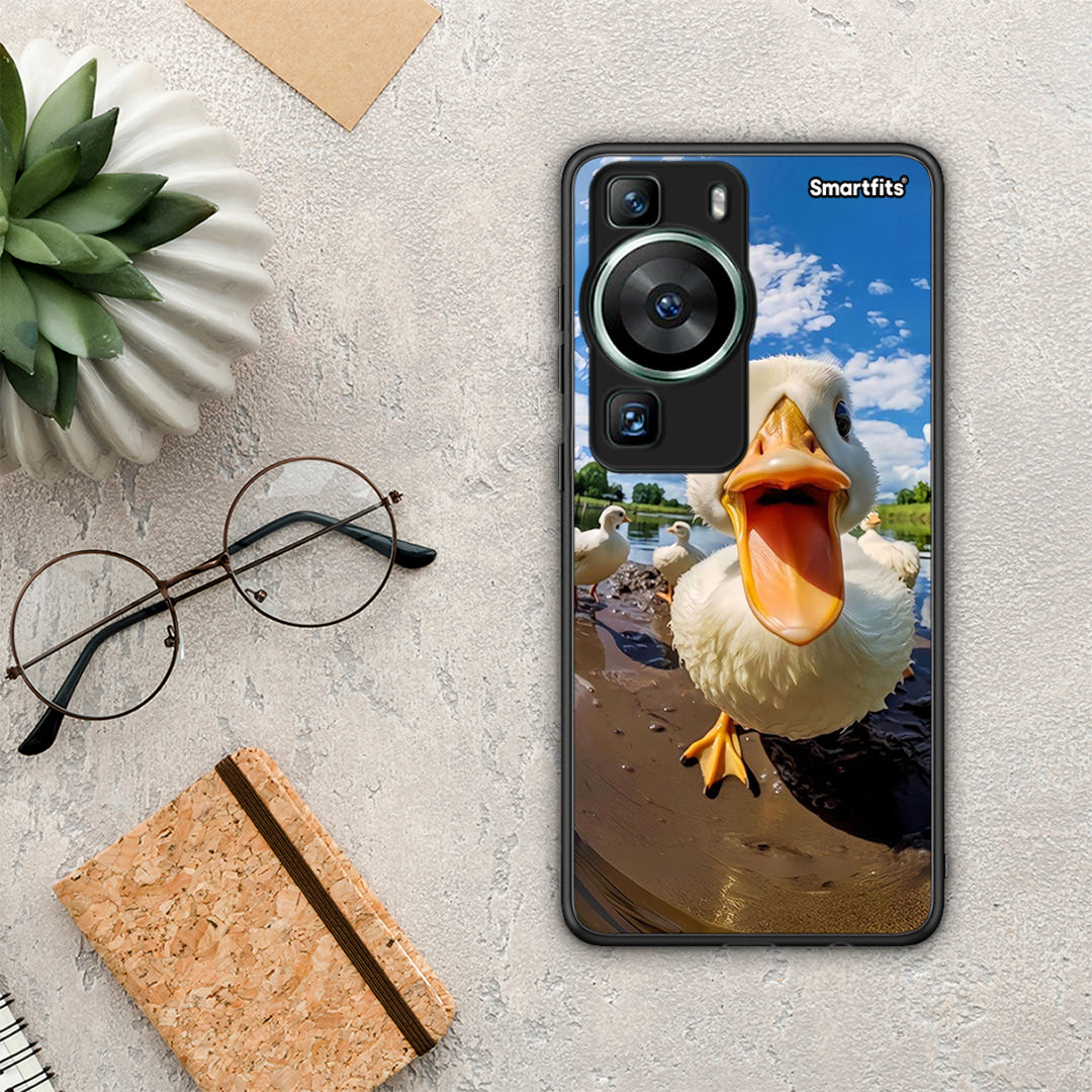 Θήκη Huawei P60 Duck Face από τη Smartfits με σχέδιο στο πίσω μέρος και μαύρο περίβλημα | Huawei P60 Duck Face Case with Colorful Back and Black Bezels