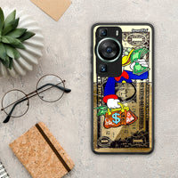 Thumbnail for Θήκη Huawei P60 Duck Money από τη Smartfits με σχέδιο στο πίσω μέρος και μαύρο περίβλημα | Huawei P60 Duck Money Case with Colorful Back and Black Bezels