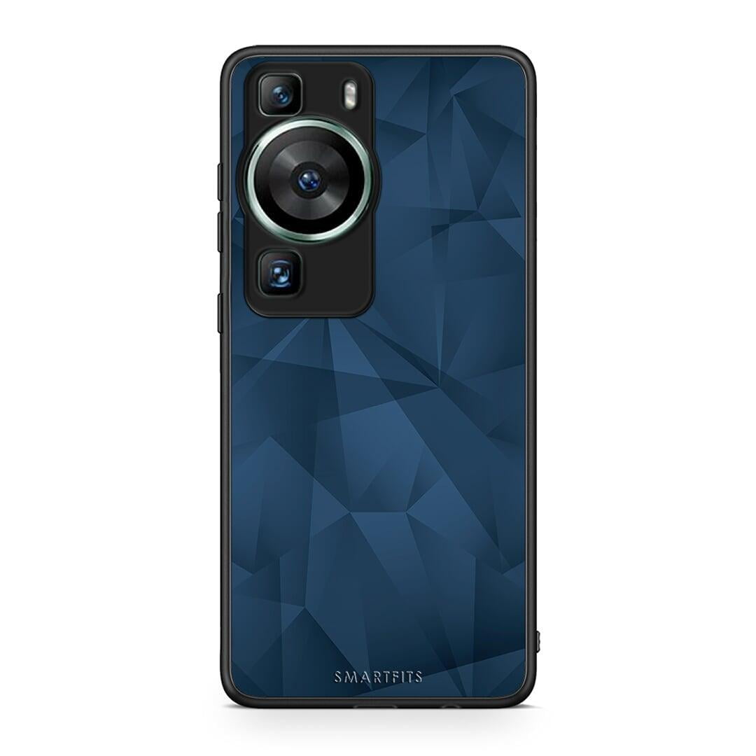 Θήκη Huawei P60 Geometric Blue Abstract από τη Smartfits με σχέδιο στο πίσω μέρος και μαύρο περίβλημα | Huawei P60 Geometric Blue Abstract Case with Colorful Back and Black Bezels