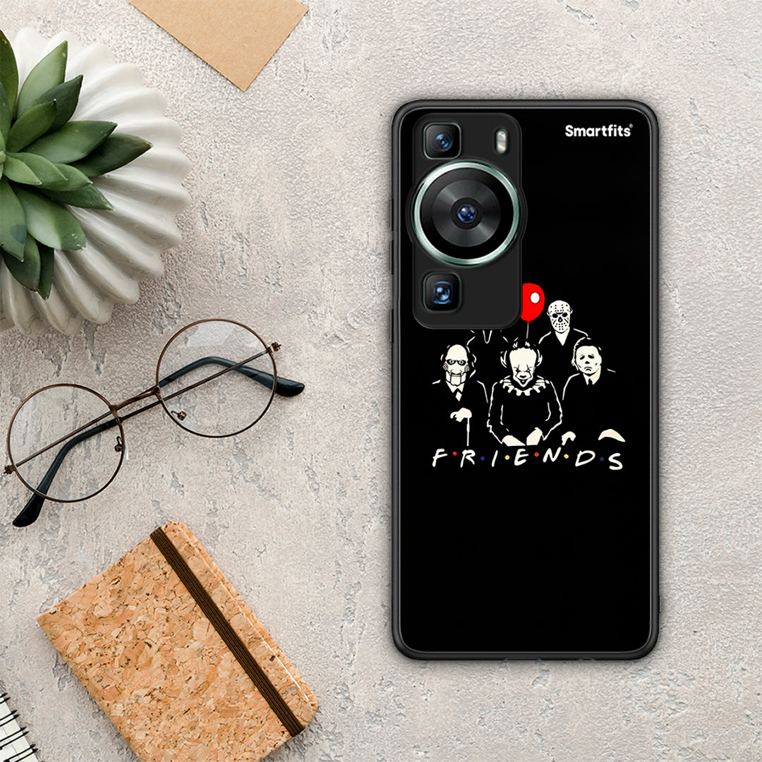 Θήκη Huawei P60 Halloween Friends από τη Smartfits με σχέδιο στο πίσω μέρος και μαύρο περίβλημα | Huawei P60 Halloween Friends Case with Colorful Back and Black Bezels