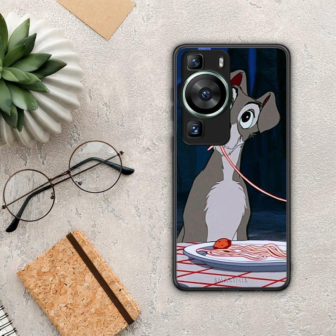 Θήκη Huawei P60 Lady And Tramp 1 από τη Smartfits με σχέδιο στο πίσω μέρος και μαύρο περίβλημα | Huawei P60 Lady And Tramp 1 Case with Colorful Back and Black Bezels