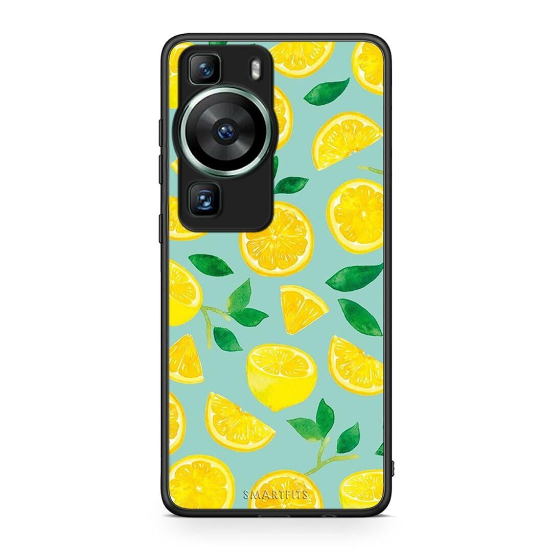 Θήκη Huawei P60 Lemons από τη Smartfits με σχέδιο στο πίσω μέρος και μαύρο περίβλημα | Huawei P60 Lemons Case with Colorful Back and Black Bezels