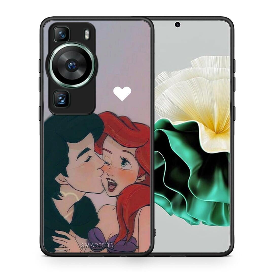 Θήκη Huawei P60 Mermaid Couple από τη Smartfits με σχέδιο στο πίσω μέρος και μαύρο περίβλημα | Huawei P60 Mermaid Couple Case with Colorful Back and Black Bezels