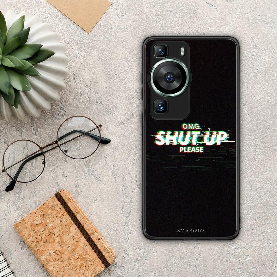 Θήκη Huawei P60 OMG ShutUp από τη Smartfits με σχέδιο στο πίσω μέρος και μαύρο περίβλημα | Huawei P60 OMG ShutUp Case with Colorful Back and Black Bezels
