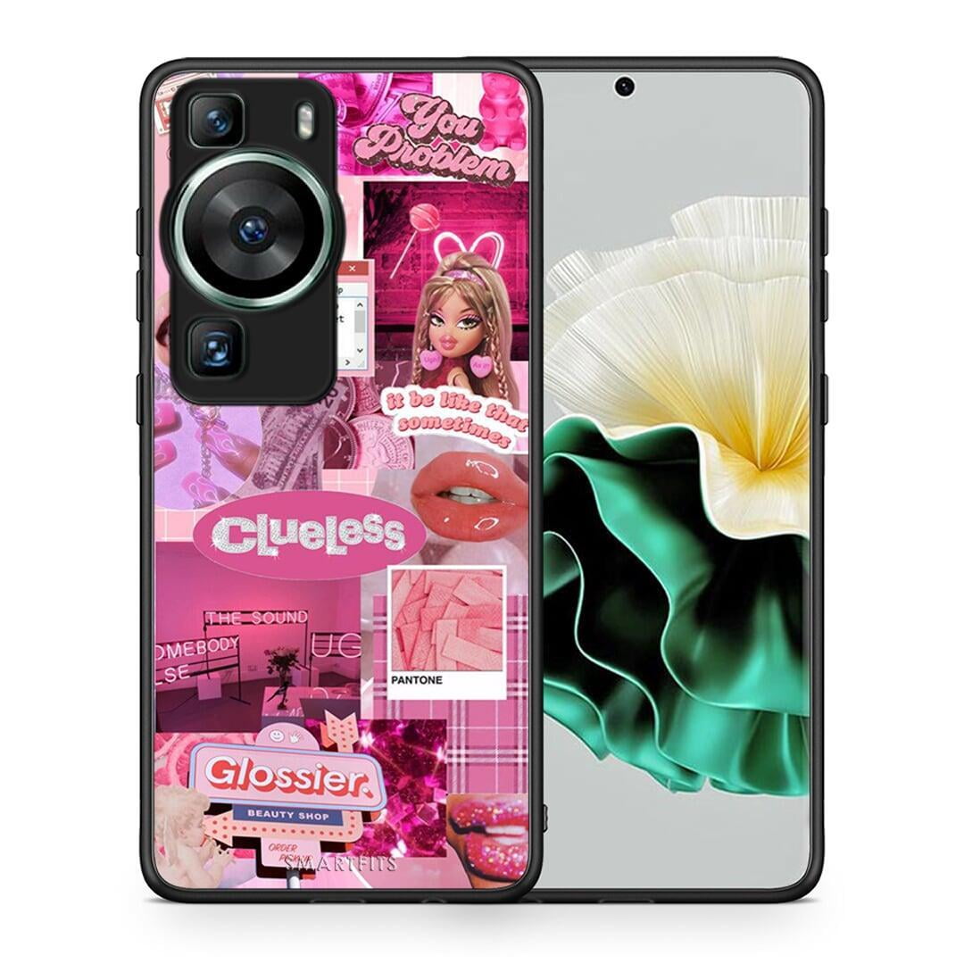 Θήκη Huawei P60 Pink Love από τη Smartfits με σχέδιο στο πίσω μέρος και μαύρο περίβλημα | Huawei P60 Pink Love Case with Colorful Back and Black Bezels