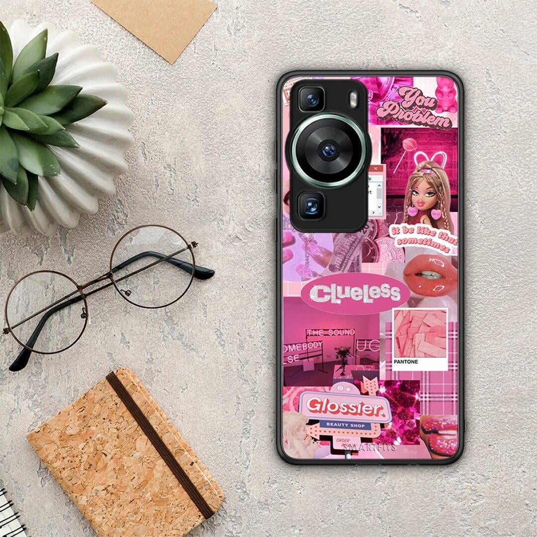 Θήκη Huawei P60 Pink Love από τη Smartfits με σχέδιο στο πίσω μέρος και μαύρο περίβλημα | Huawei P60 Pink Love Case with Colorful Back and Black Bezels