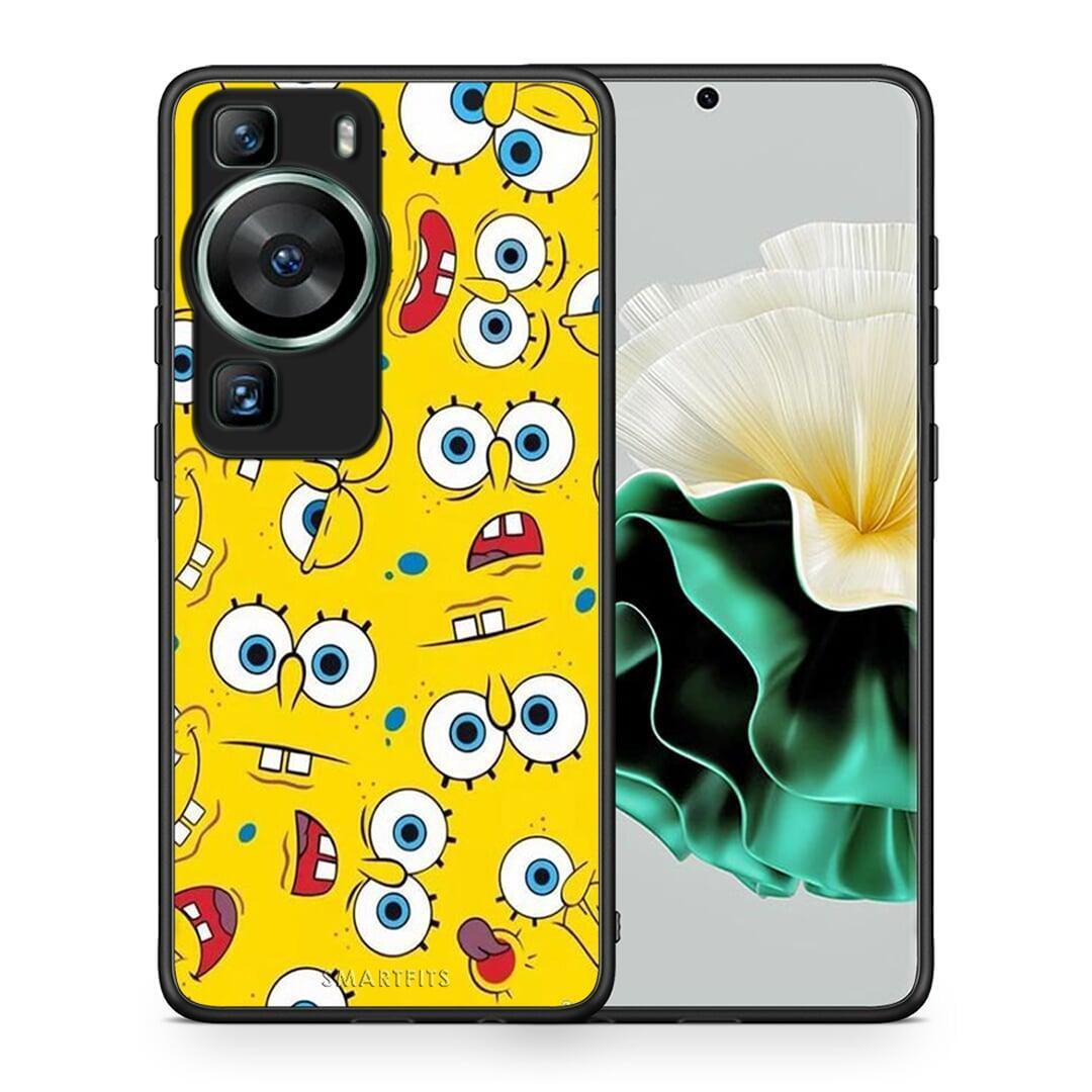 Θήκη Huawei P60 PopArt Sponge από τη Smartfits με σχέδιο στο πίσω μέρος και μαύρο περίβλημα | Huawei P60 PopArt Sponge Case with Colorful Back and Black Bezels