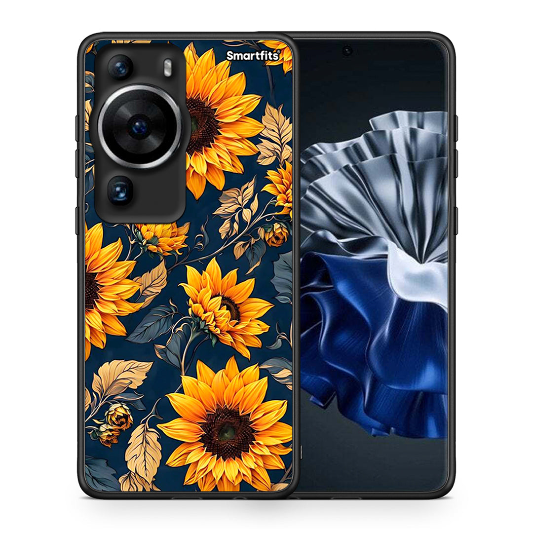 Θήκη Huawei P60 Pro Autumn Sunflowers από τη Smartfits με σχέδιο στο πίσω μέρος και μαύρο περίβλημα | Huawei P60 Pro Autumn Sunflowers Case with Colorful Back and Black Bezels