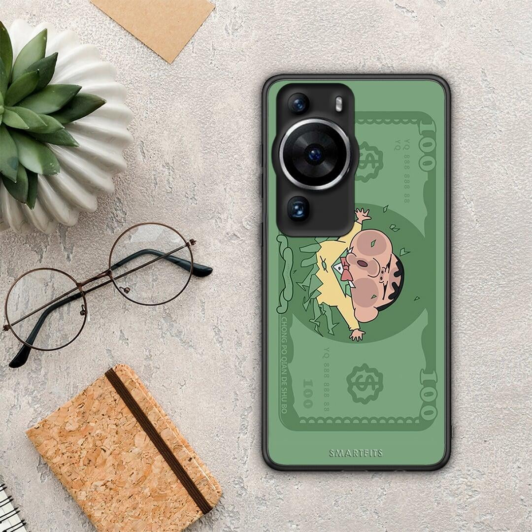 Θήκη Huawei P60 Pro Big Money από τη Smartfits με σχέδιο στο πίσω μέρος και μαύρο περίβλημα | Huawei P60 Pro Big Money Case with Colorful Back and Black Bezels
