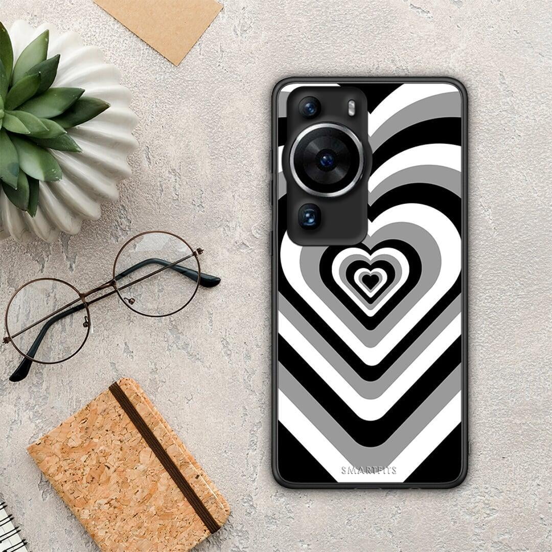 Θήκη Huawei P60 Pro Black Hearts από τη Smartfits με σχέδιο στο πίσω μέρος και μαύρο περίβλημα | Huawei P60 Pro Black Hearts Case with Colorful Back and Black Bezels