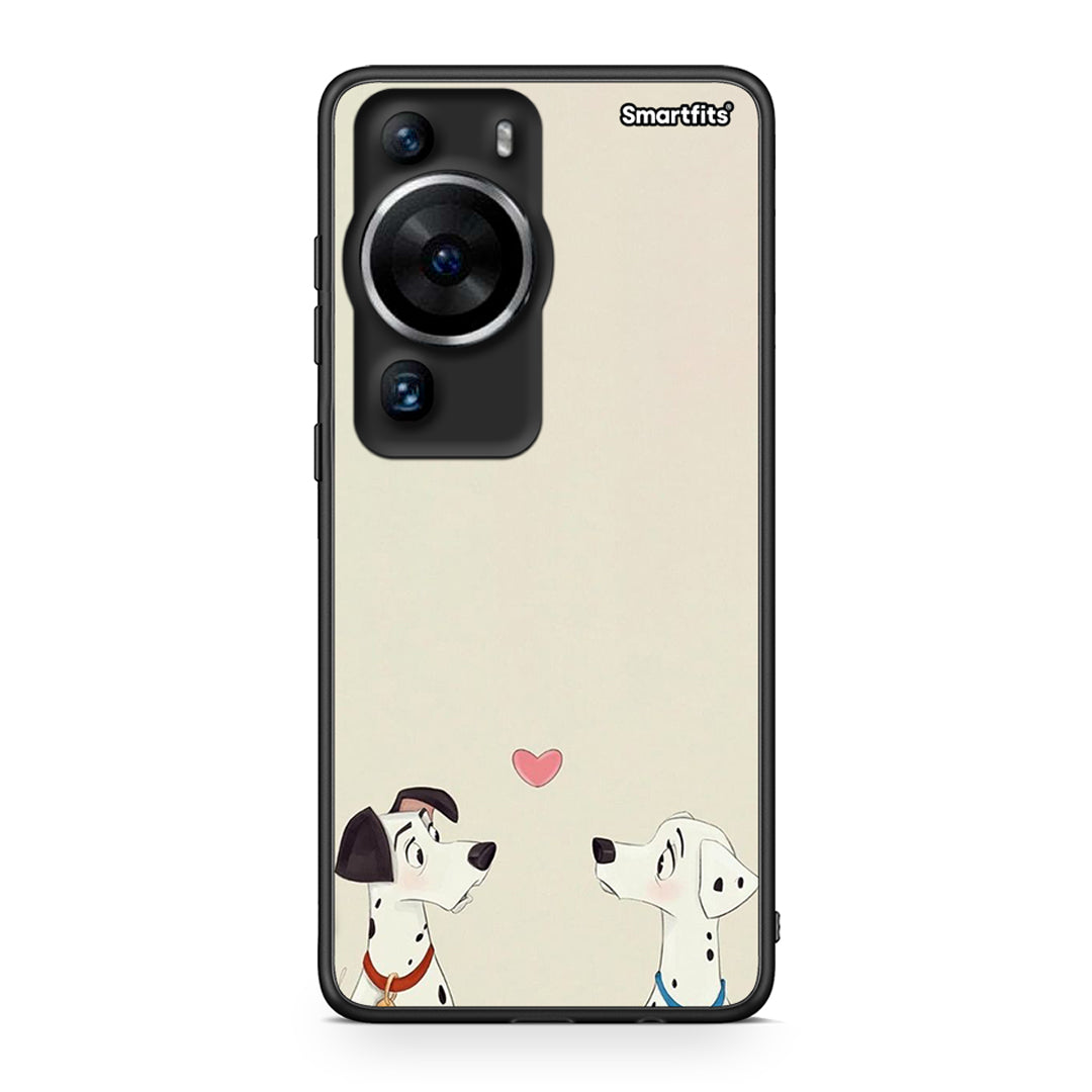 Θήκη Huawei P60 Pro Dalmatians Love από τη Smartfits με σχέδιο στο πίσω μέρος και μαύρο περίβλημα | Huawei P60 Pro Dalmatians Love Case with Colorful Back and Black Bezels