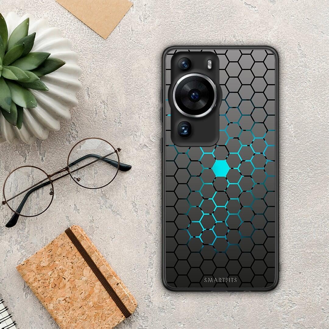 Θήκη Huawei P60 Pro Geometric Hexagonal από τη Smartfits με σχέδιο στο πίσω μέρος και μαύρο περίβλημα | Huawei P60 Pro Geometric Hexagonal Case with Colorful Back and Black Bezels