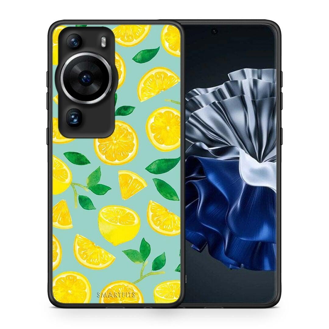 Θήκη Huawei P60 Pro Lemons από τη Smartfits με σχέδιο στο πίσω μέρος και μαύρο περίβλημα | Huawei P60 Pro Lemons Case with Colorful Back and Black Bezels