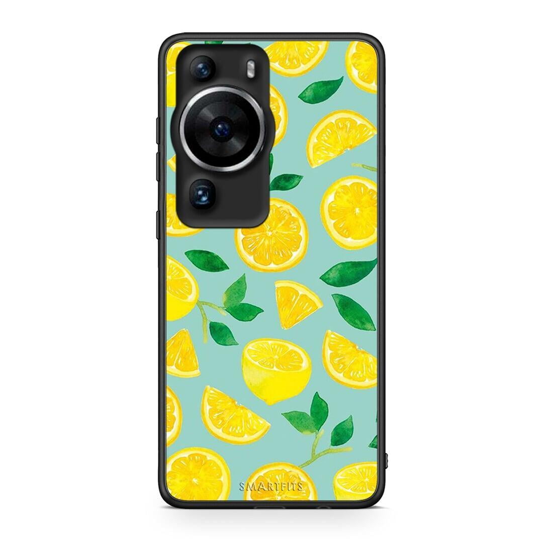 Θήκη Huawei P60 Pro Lemons από τη Smartfits με σχέδιο στο πίσω μέρος και μαύρο περίβλημα | Huawei P60 Pro Lemons Case with Colorful Back and Black Bezels