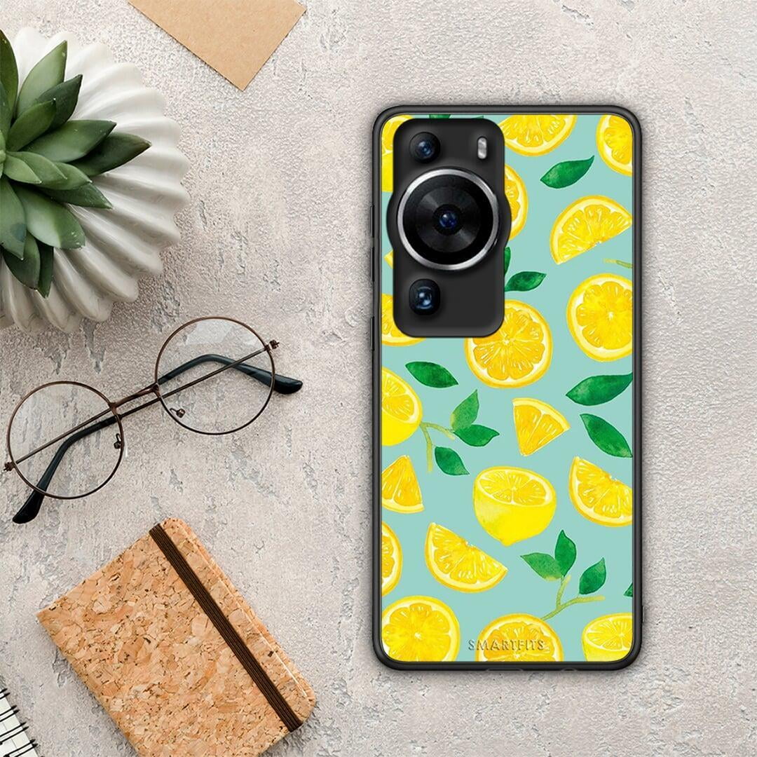 Θήκη Huawei P60 Pro Lemons από τη Smartfits με σχέδιο στο πίσω μέρος και μαύρο περίβλημα | Huawei P60 Pro Lemons Case with Colorful Back and Black Bezels