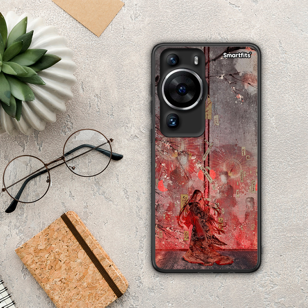 Θήκη Huawei P60 Pro Nezuko Kamado από τη Smartfits με σχέδιο στο πίσω μέρος και μαύρο περίβλημα | Huawei P60 Pro Nezuko Kamado Case with Colorful Back and Black Bezels