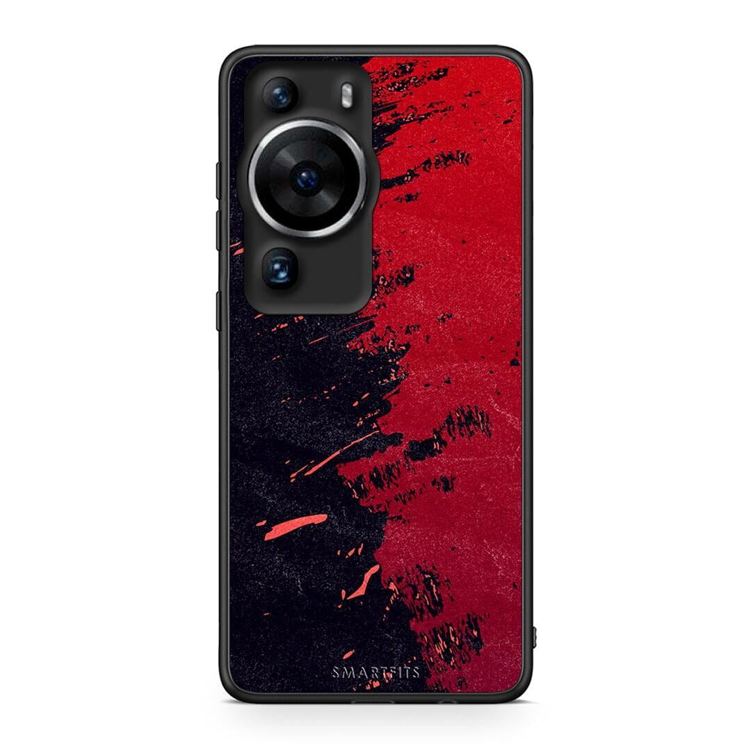 Θήκη Huawei P60 Pro Red Paint από τη Smartfits με σχέδιο στο πίσω μέρος και μαύρο περίβλημα | Huawei P60 Pro Red Paint Case with Colorful Back and Black Bezels