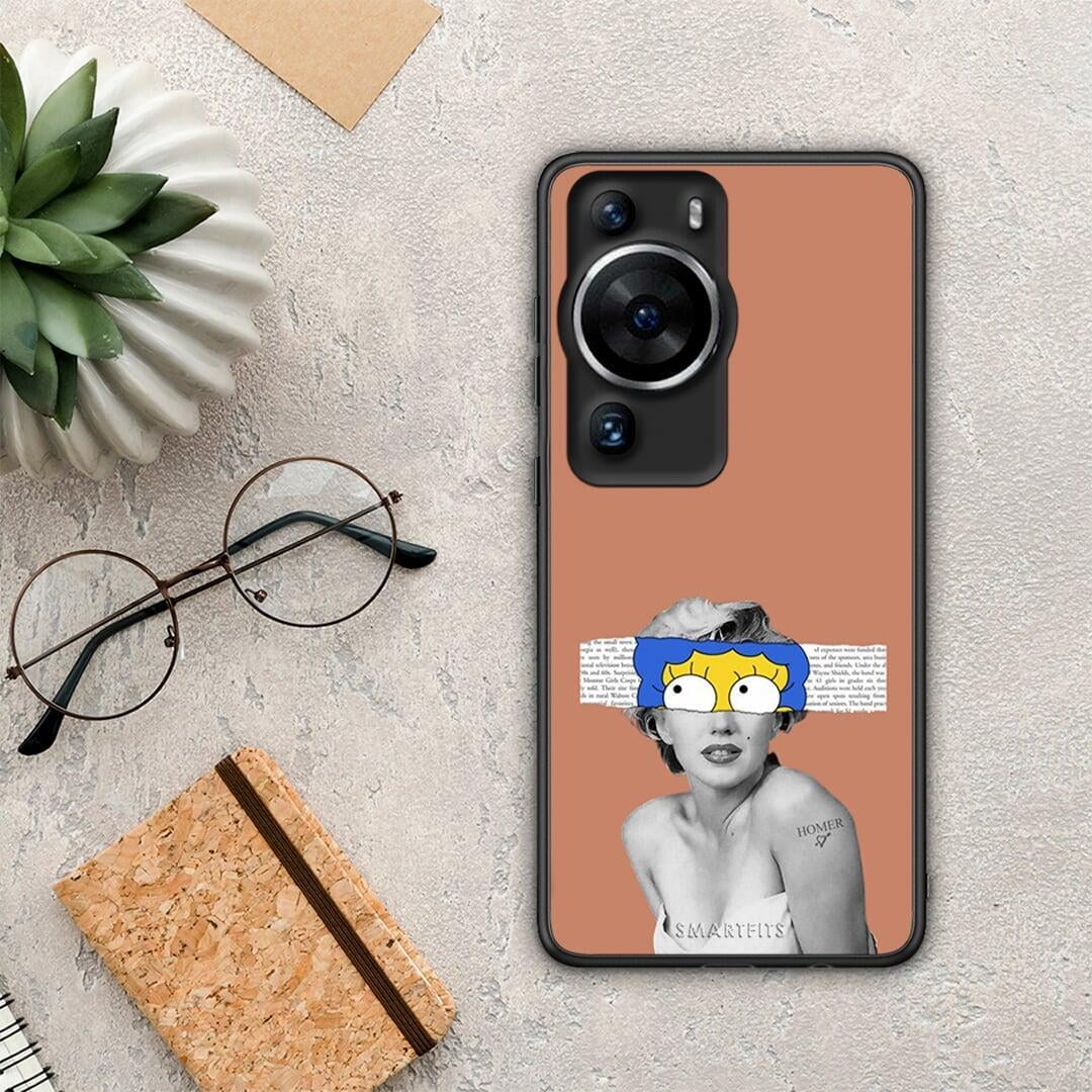 Θήκη Huawei P60 Pro Sim Merilyn από τη Smartfits με σχέδιο στο πίσω μέρος και μαύρο περίβλημα | Huawei P60 Pro Sim Merilyn Case with Colorful Back and Black Bezels