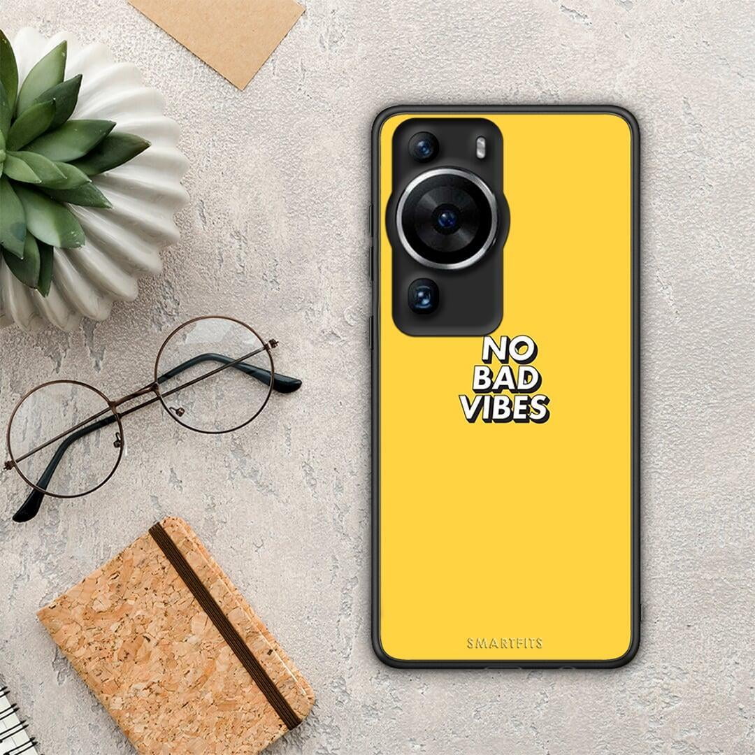 Θήκη Huawei P60 Pro Text Vibes από τη Smartfits με σχέδιο στο πίσω μέρος και μαύρο περίβλημα | Huawei P60 Pro Text Vibes Case with Colorful Back and Black Bezels
