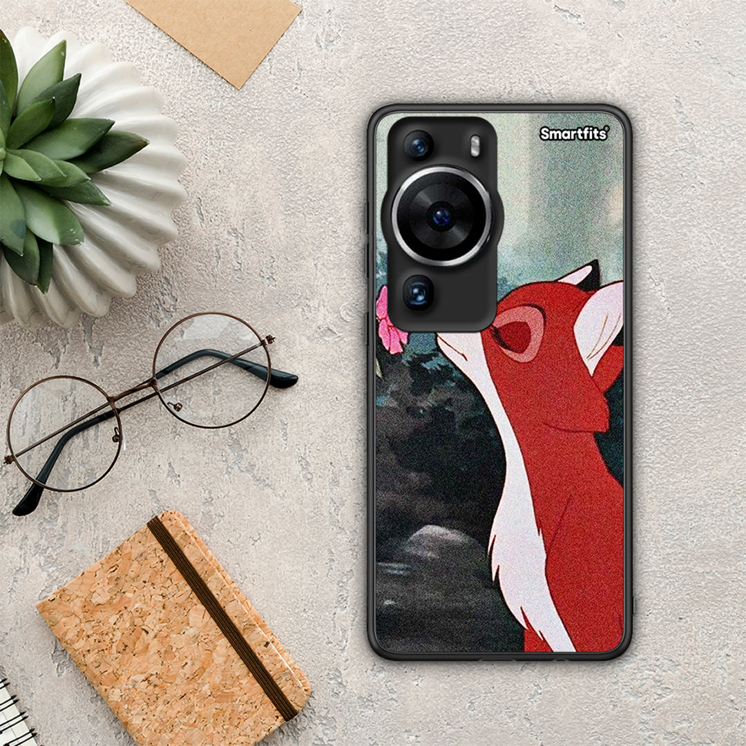 Θήκη Huawei P60 Pro Tod And Vixey Love 2 από τη Smartfits με σχέδιο στο πίσω μέρος και μαύρο περίβλημα | Huawei P60 Pro Tod And Vixey Love 2 Case with Colorful Back and Black Bezels