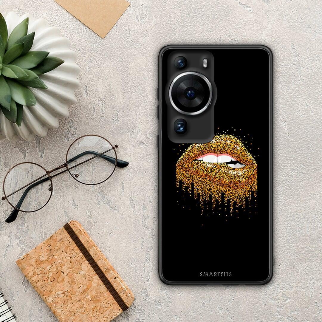 Θήκη Huawei P60 Pro Valentine Golden από τη Smartfits με σχέδιο στο πίσω μέρος και μαύρο περίβλημα | Huawei P60 Pro Valentine Golden Case with Colorful Back and Black Bezels