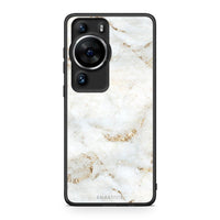 Thumbnail for Θήκη Huawei P60 Pro White Gold Marble από τη Smartfits με σχέδιο στο πίσω μέρος και μαύρο περίβλημα | Huawei P60 Pro White Gold Marble Case with Colorful Back and Black Bezels