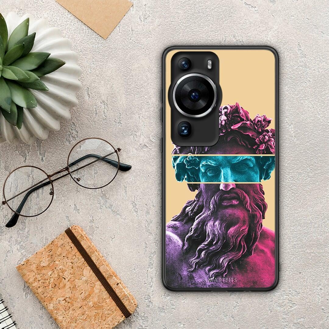 Θήκη Huawei P60 Pro Zeus Art από τη Smartfits με σχέδιο στο πίσω μέρος και μαύρο περίβλημα | Huawei P60 Pro Zeus Art Case with Colorful Back and Black Bezels