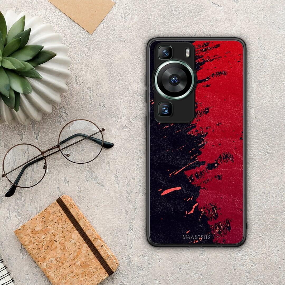 Θήκη Huawei P60 Red Paint από τη Smartfits με σχέδιο στο πίσω μέρος και μαύρο περίβλημα | Huawei P60 Red Paint Case with Colorful Back and Black Bezels