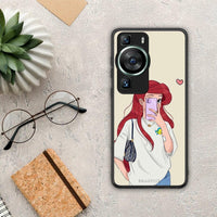 Thumbnail for Θήκη Huawei P60 Walking Mermaid από τη Smartfits με σχέδιο στο πίσω μέρος και μαύρο περίβλημα | Huawei P60 Walking Mermaid Case with Colorful Back and Black Bezels