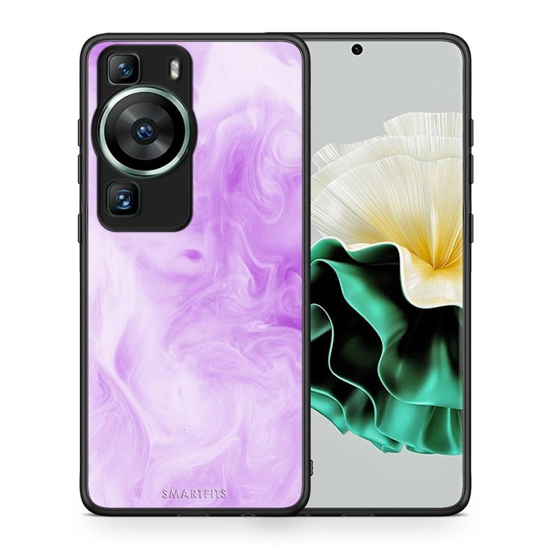 Θήκη Huawei P60 Watercolor Lavender από τη Smartfits με σχέδιο στο πίσω μέρος και μαύρο περίβλημα | Huawei P60 Watercolor Lavender Case with Colorful Back and Black Bezels