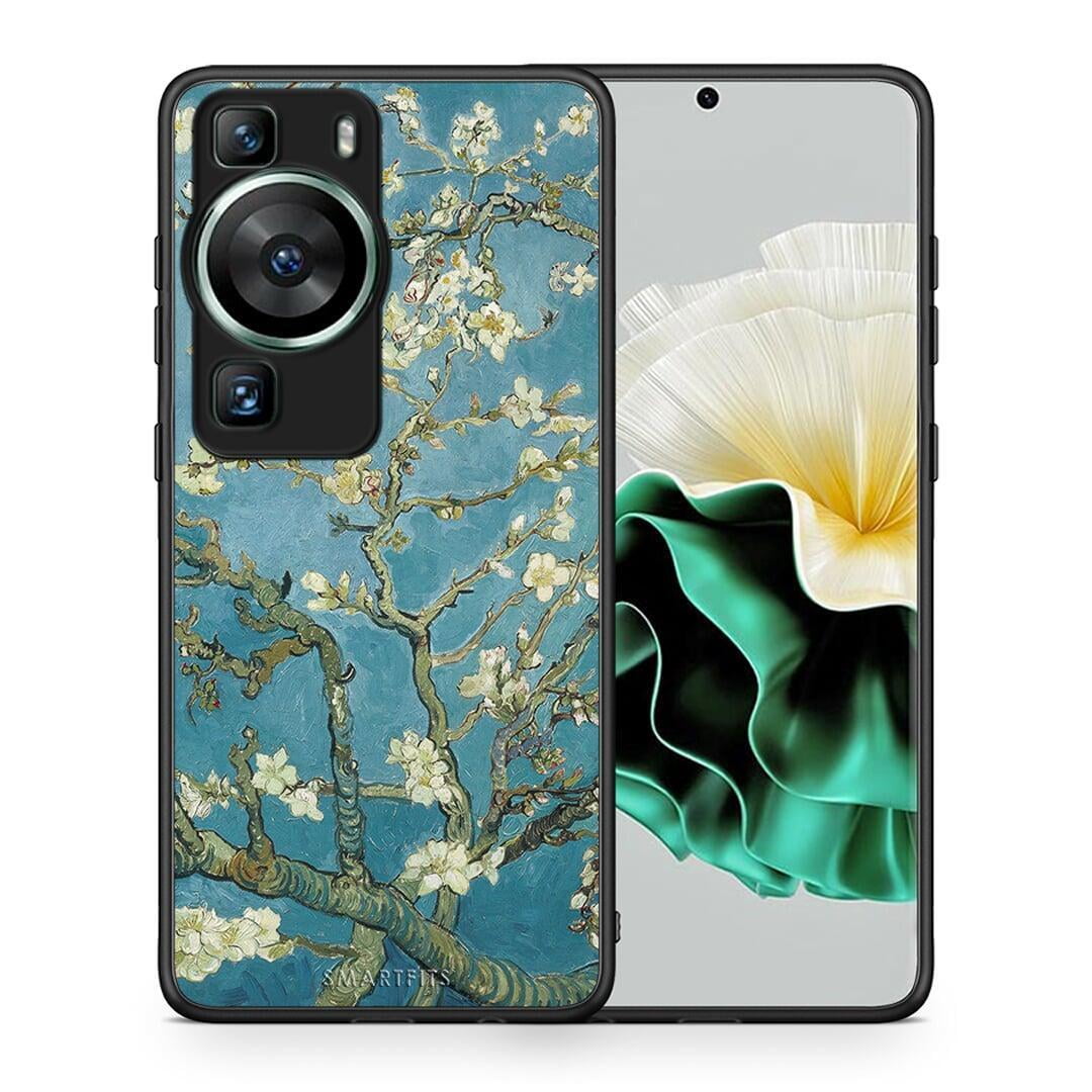 Θήκη Huawei P60 White Blossoms από τη Smartfits με σχέδιο στο πίσω μέρος και μαύρο περίβλημα | Huawei P60 White Blossoms Case with Colorful Back and Black Bezels
