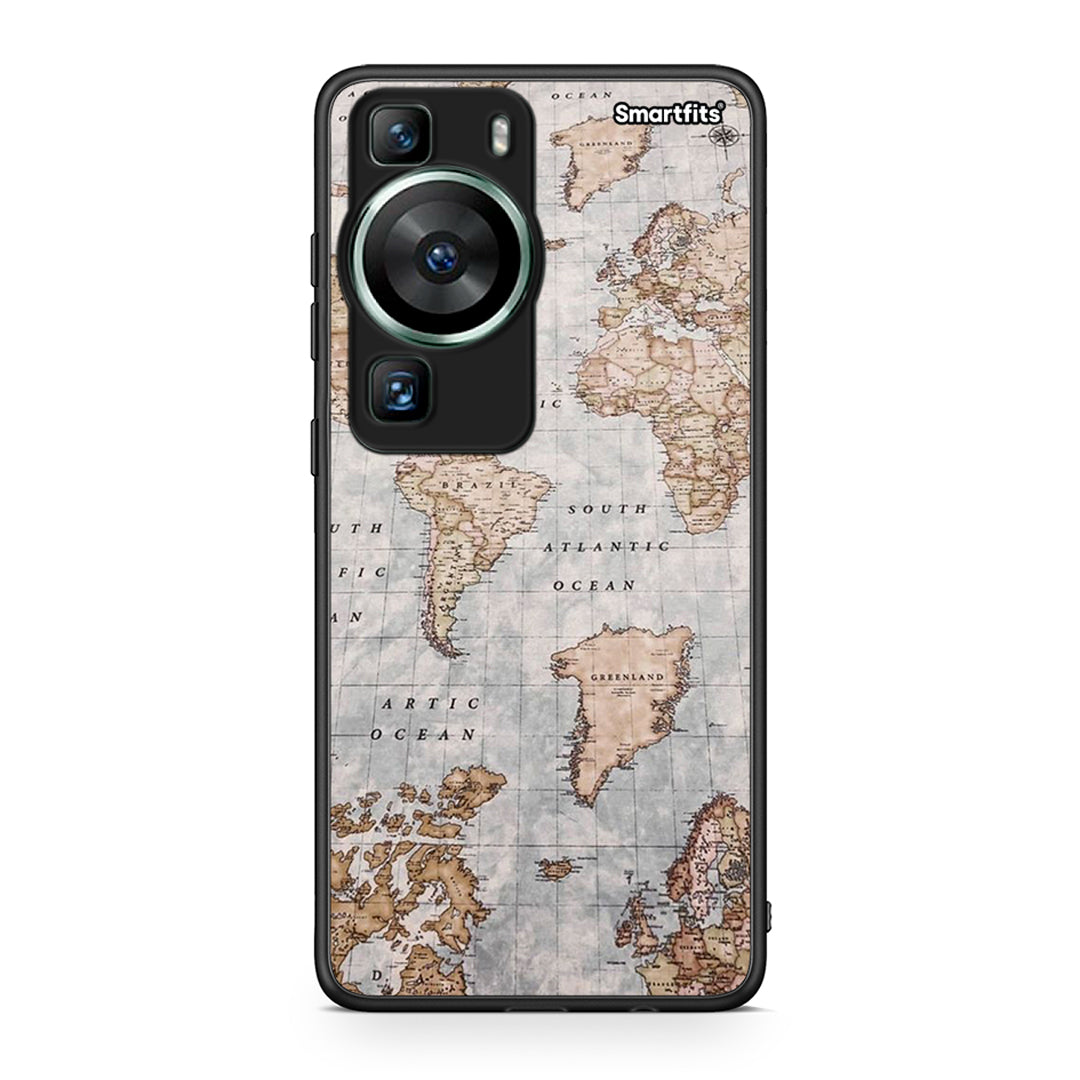 Θήκη Huawei P60 World Map από τη Smartfits με σχέδιο στο πίσω μέρος και μαύρο περίβλημα | Huawei P60 World Map Case with Colorful Back and Black Bezels
