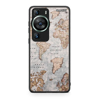 Thumbnail for Θήκη Huawei P60 World Map από τη Smartfits με σχέδιο στο πίσω μέρος και μαύρο περίβλημα | Huawei P60 World Map Case with Colorful Back and Black Bezels
