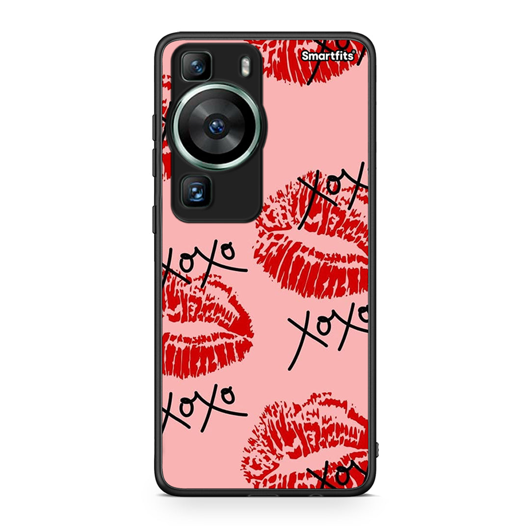 Θήκη Huawei P60 XOXO Lips από τη Smartfits με σχέδιο στο πίσω μέρος και μαύρο περίβλημα | Huawei P60 XOXO Lips Case with Colorful Back and Black Bezels
