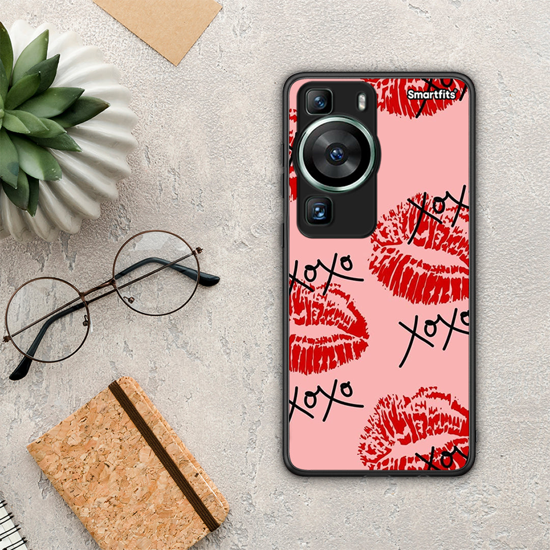 Θήκη Huawei P60 XOXO Lips από τη Smartfits με σχέδιο στο πίσω μέρος και μαύρο περίβλημα | Huawei P60 XOXO Lips Case with Colorful Back and Black Bezels