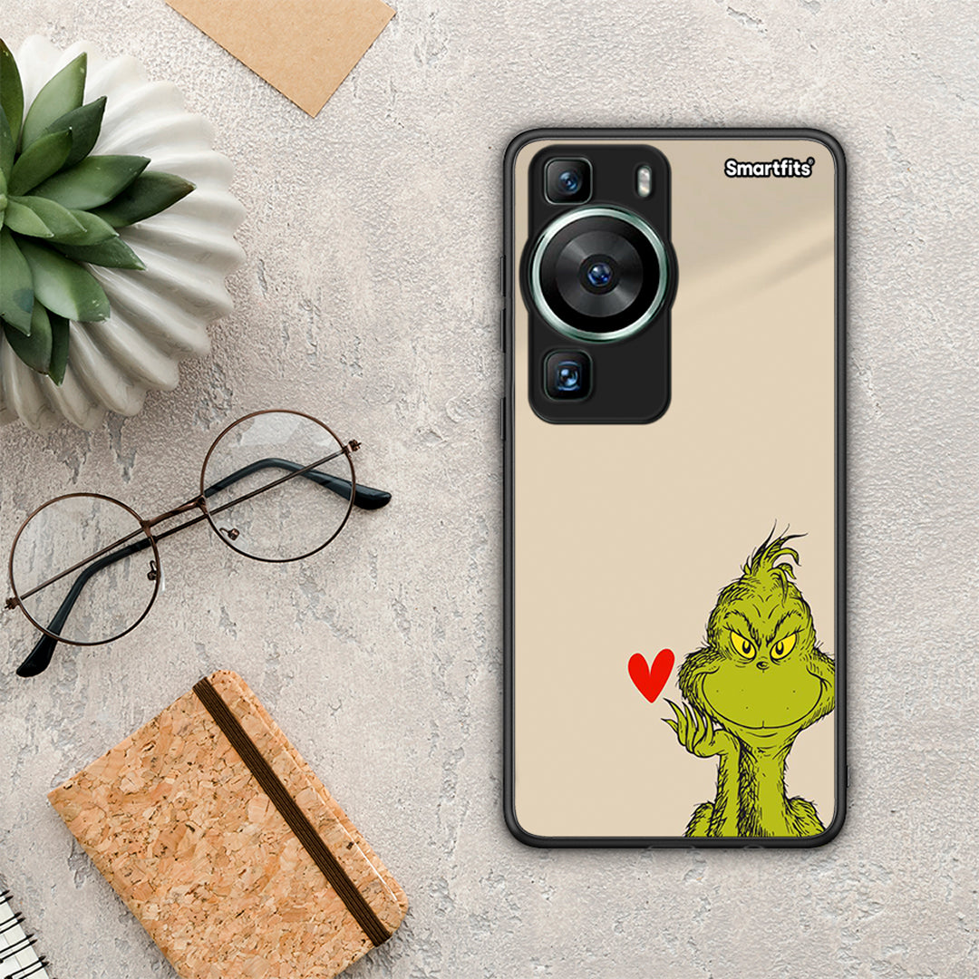 Θήκη Huawei P60 Xmas Grinch από τη Smartfits με σχέδιο στο πίσω μέρος και μαύρο περίβλημα | Huawei P60 Xmas Grinch Case with Colorful Back and Black Bezels
