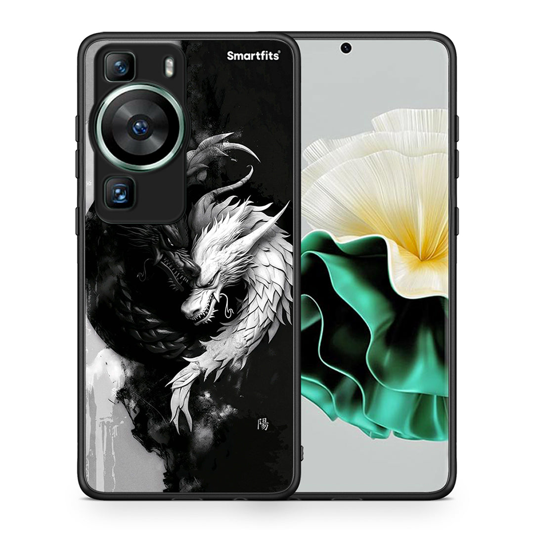 Θήκη Huawei P60 Yin Yang από τη Smartfits με σχέδιο στο πίσω μέρος και μαύρο περίβλημα | Huawei P60 Yin Yang Case with Colorful Back and Black Bezels
