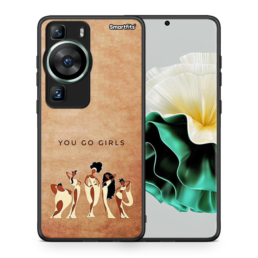 Θήκη Huawei P60 You Go Girl από τη Smartfits με σχέδιο στο πίσω μέρος και μαύρο περίβλημα | Huawei P60 You Go Girl Case with Colorful Back and Black Bezels