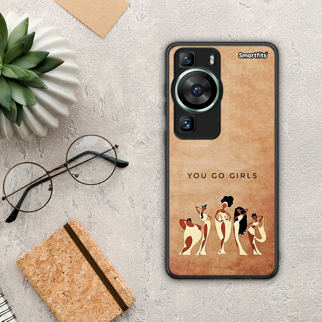 Θήκη Huawei P60 You Go Girl από τη Smartfits με σχέδιο στο πίσω μέρος και μαύρο περίβλημα | Huawei P60 You Go Girl Case with Colorful Back and Black Bezels