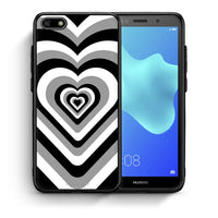 Thumbnail for Θήκη Huawei Y5 2018/Honor 7S Black Hearts από τη Smartfits με σχέδιο στο πίσω μέρος και μαύρο περίβλημα | Huawei Y5 2018/Honor 7S Black Hearts case with colorful back and black bezels