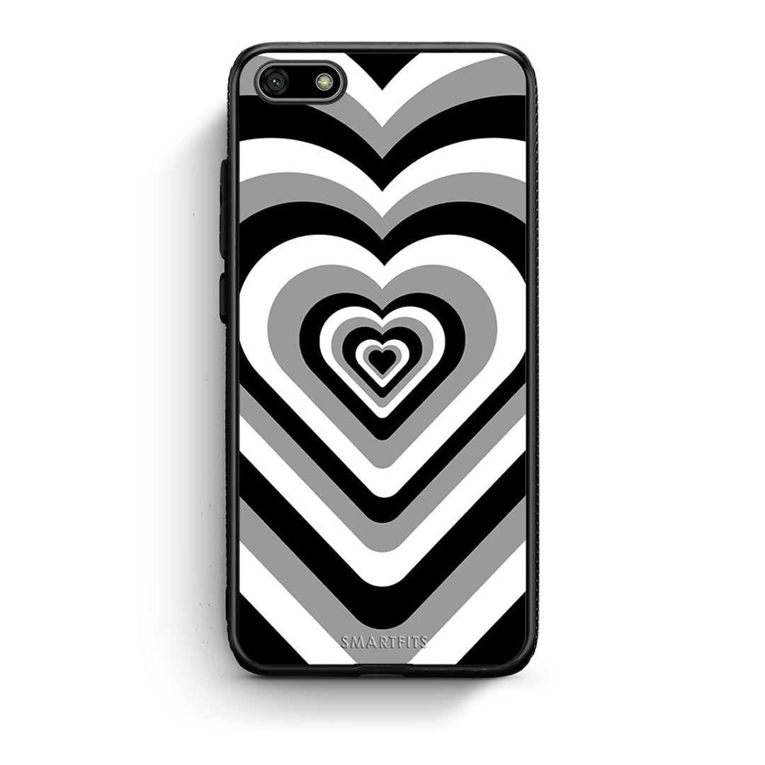 Huawei Y5 2018 Black Hearts θήκη από τη Smartfits με σχέδιο στο πίσω μέρος και μαύρο περίβλημα | Smartphone case with colorful back and black bezels by Smartfits