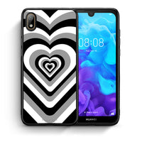 Thumbnail for Θήκη Huawei Y5 2019 Black Hearts από τη Smartfits με σχέδιο στο πίσω μέρος και μαύρο περίβλημα | Huawei Y5 2019 Black Hearts case with colorful back and black bezels