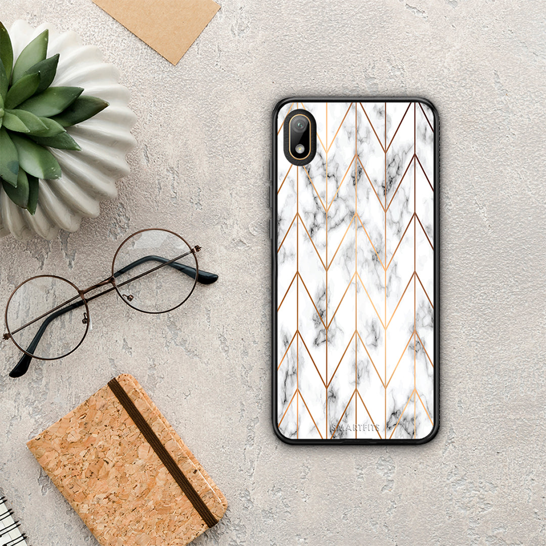 Marble Gold Geometric - Huawei Y5 2019 θήκη